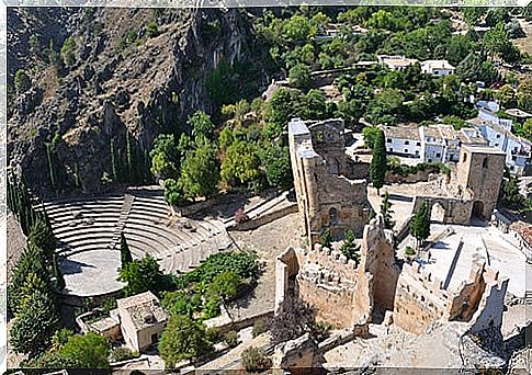 Aerial view of the castle of Iruela