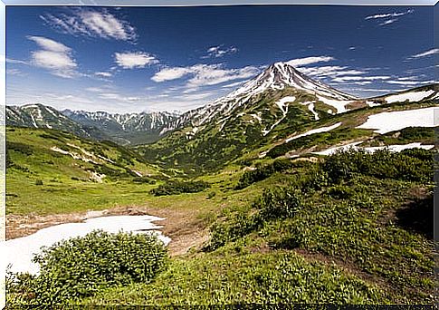 Shape volcano in Kamchatka