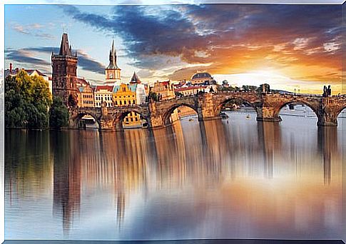 Charles Bridge in Prague, one of the most beautiful bridges in Europe