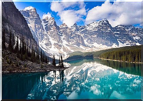 Moraine Lake in the Rocky Mountains