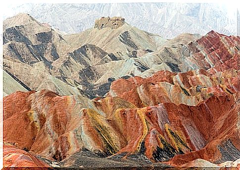 Rock formations in Zhangye