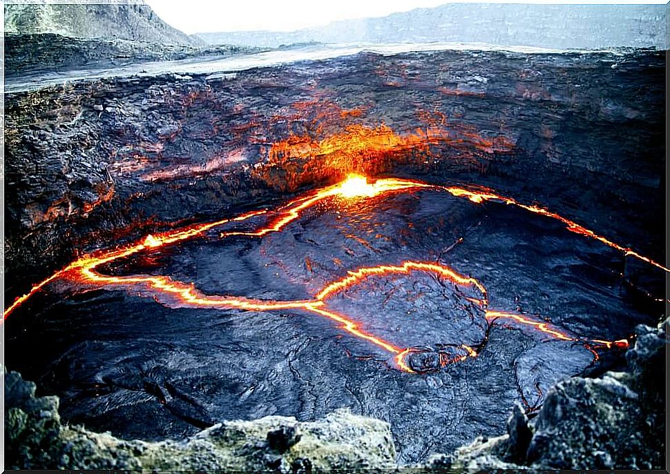 A lake of fire in Ethiopia's Erta Ale volcano