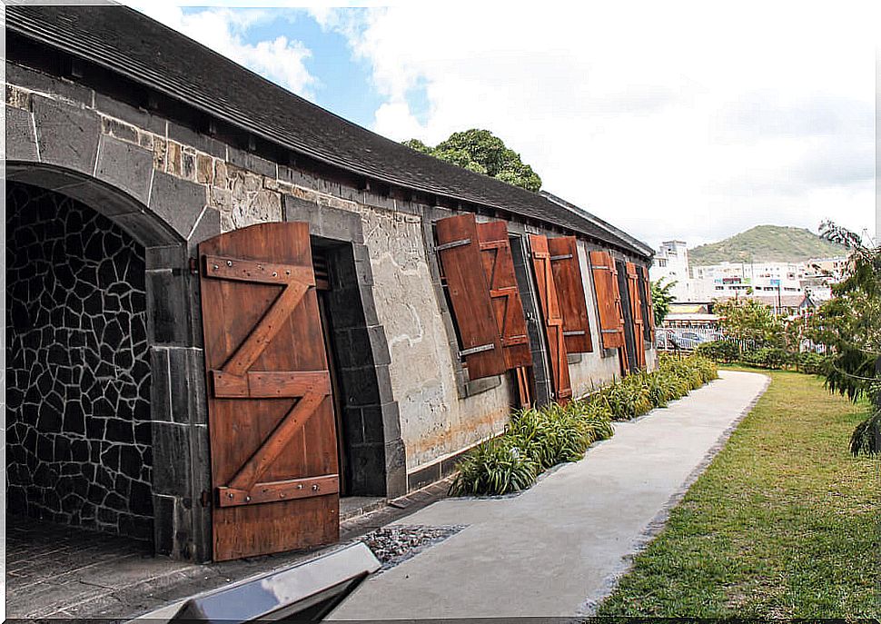 Buildings of Aapravasi Ghat in Port Louis