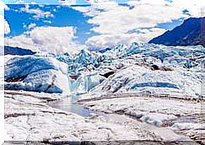 View of a glacier in Alaska.