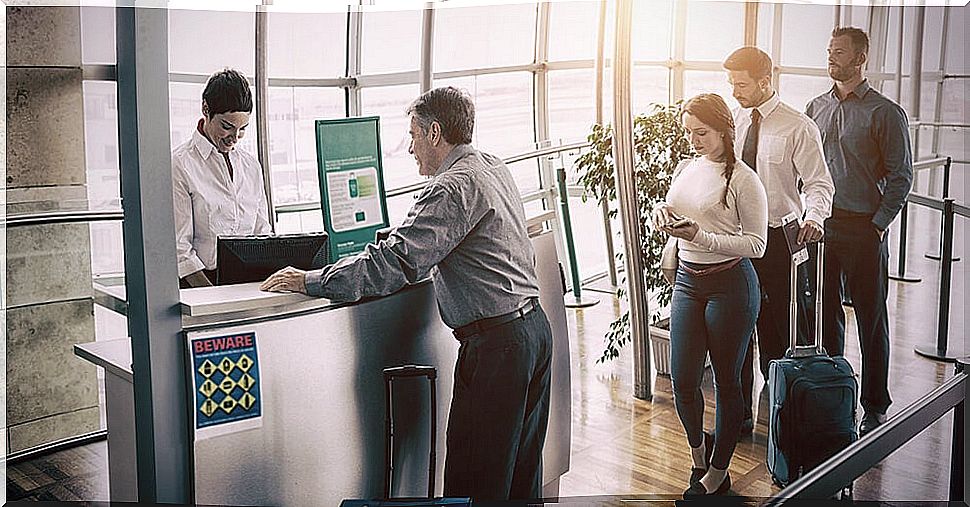 Passengers at the airport