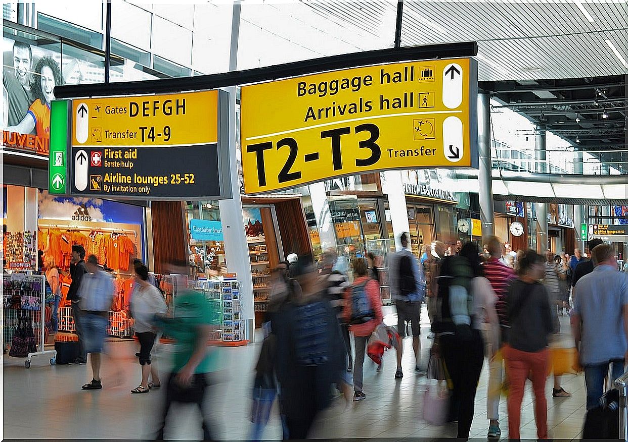 Passengers at an airport