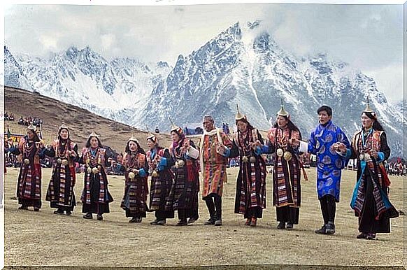 Celebration during the Highlander Festival in Bhutan.