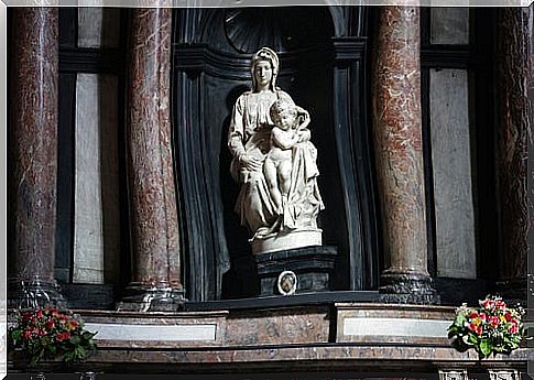 Sculpture of the Madonna and Child in Bruges