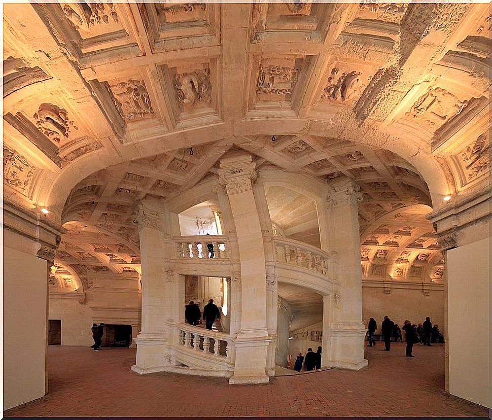 Chambord castle staircase