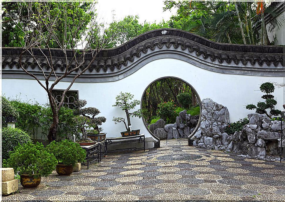 Moon Gate in a Chinese garden