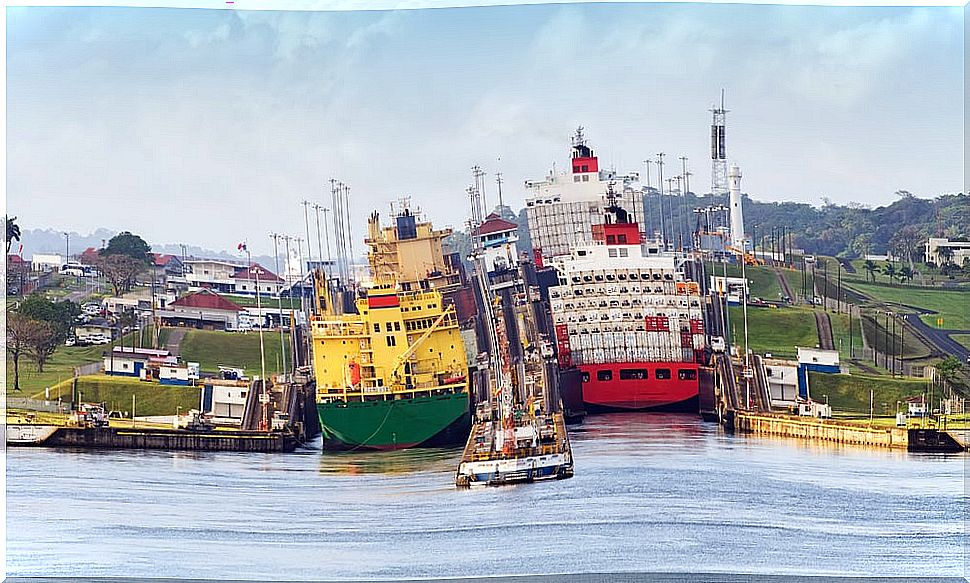 Ships in the Panama Canal