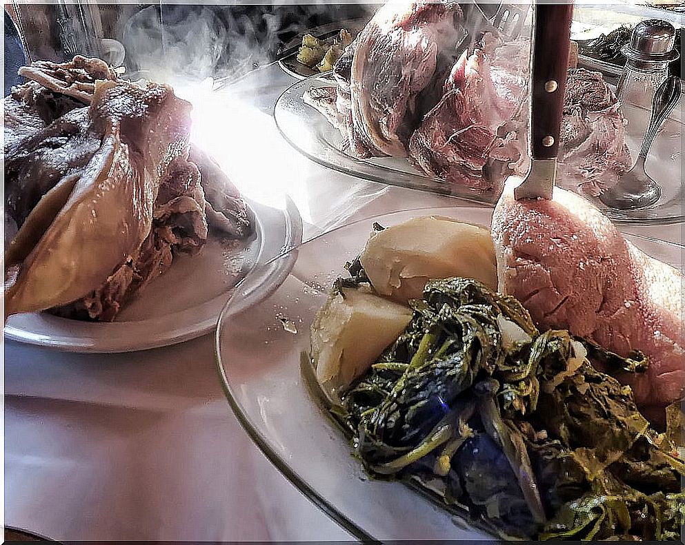 LAcon with turnip greens, one of the Galician dishes