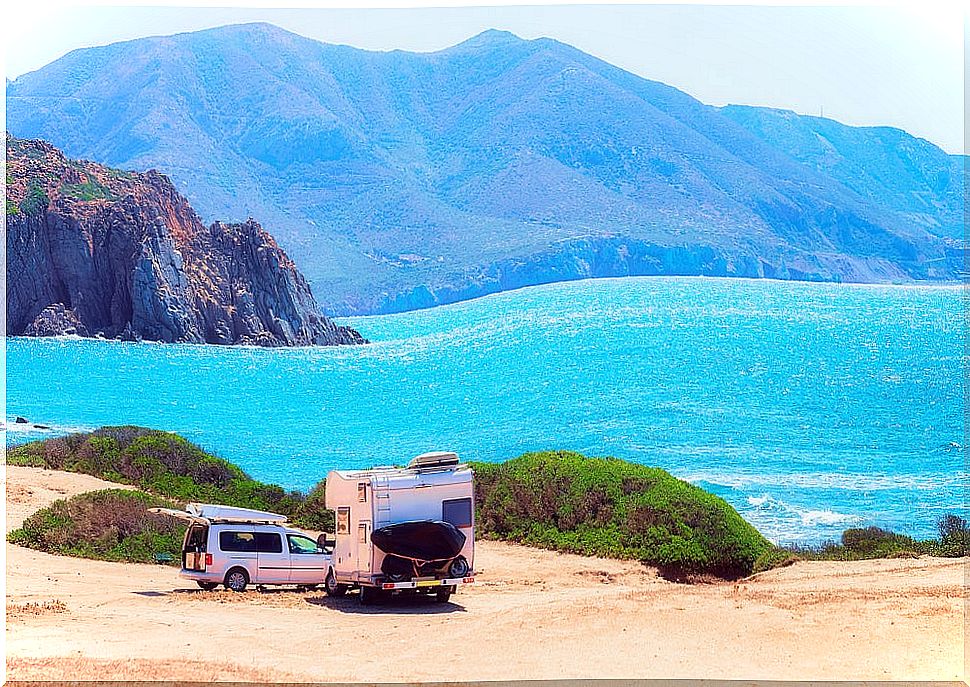 Caravan on the Spanish Mediterranean coast