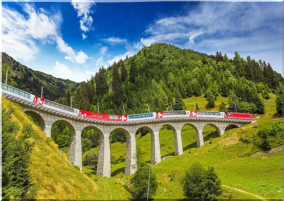 European Interrail train in Switzerland