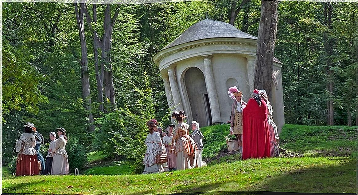 The temple of the god Pan in the Désert de Retz.