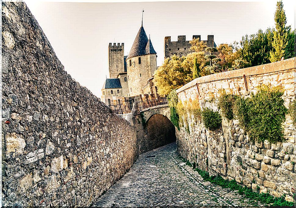 Carcassonne medieval city street