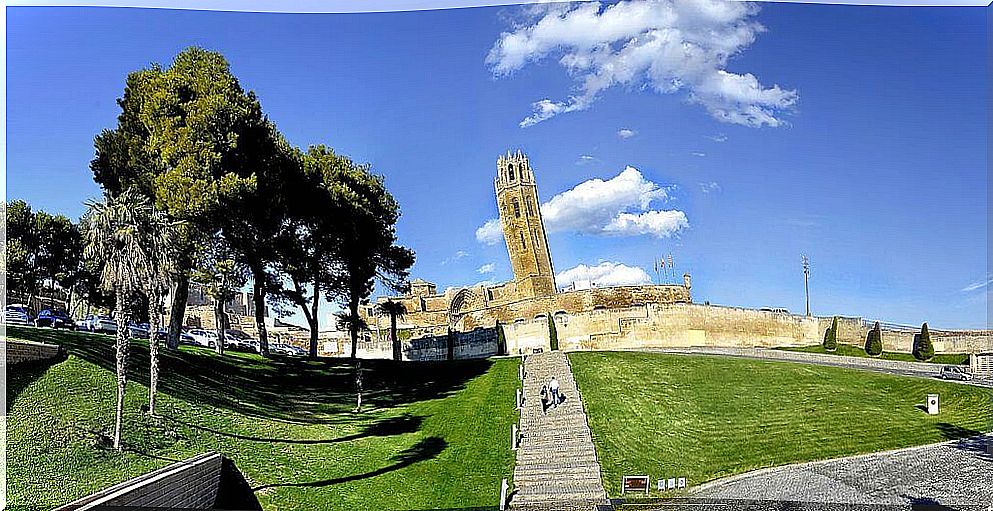 Access to the Gothic cathedral of Lleida