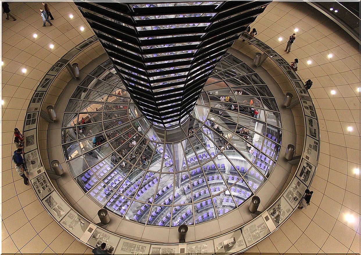 Interior of the dome of the German Parliament