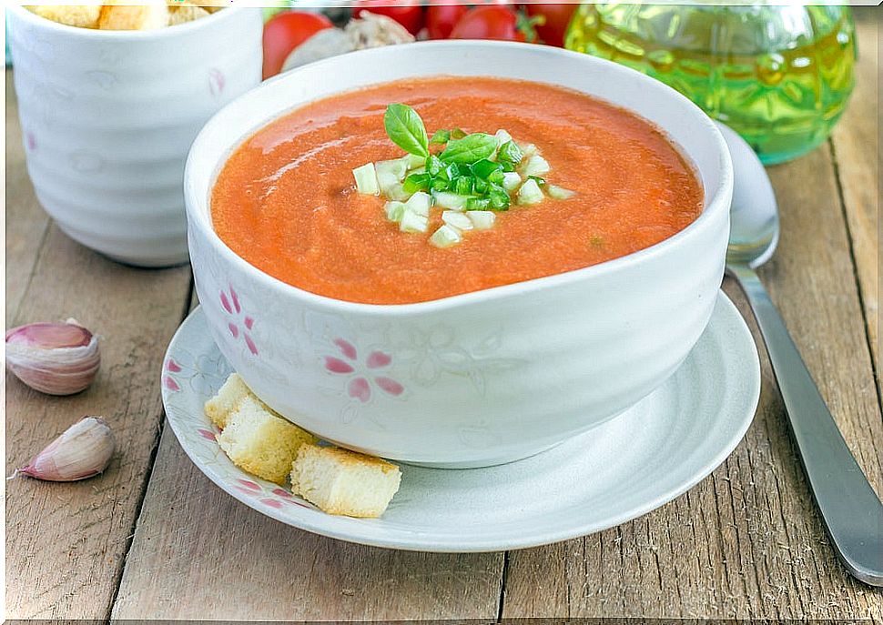 Typical gazpacho of Mediterranean gastronomy