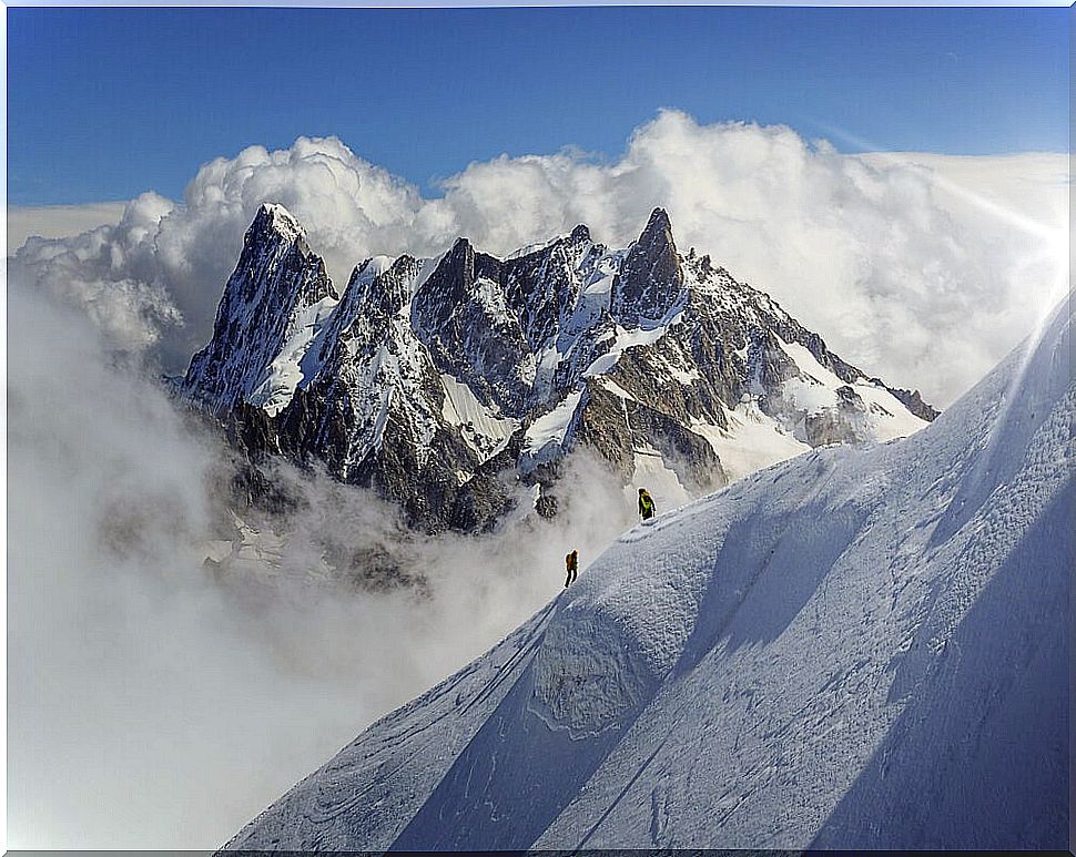 Mountaineers on Mont Blanc