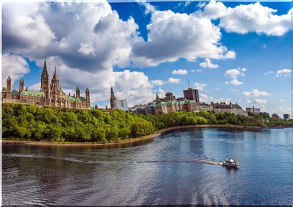 With the family in Ottawa, the capital of Canada