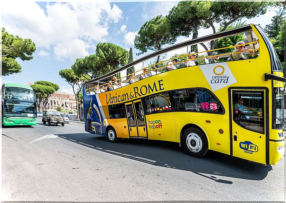 Tourist bus in Rome