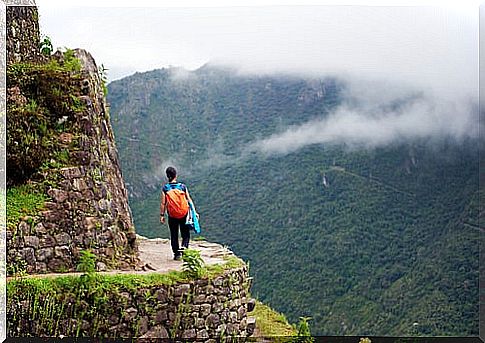 Hiker in Machu Picchu