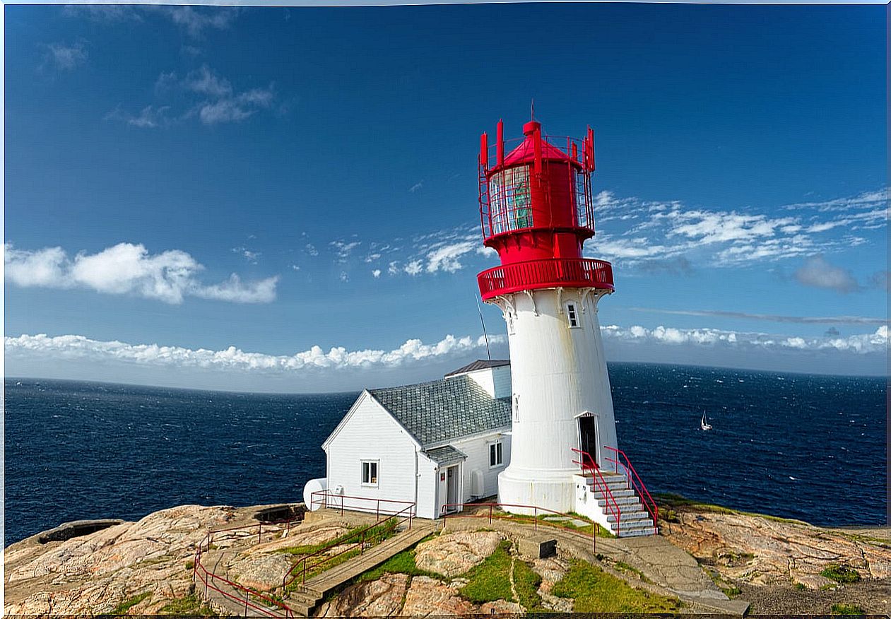 The Lindesnes lighthouse is an attraction in southern Norway.