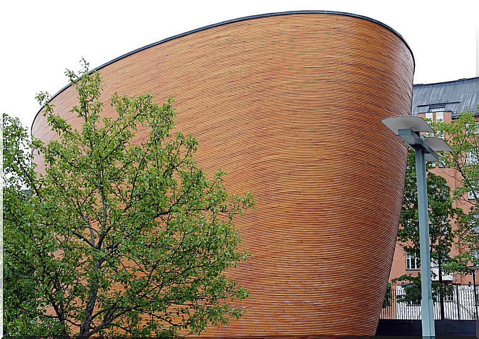 Exterior of the Chapel of Silence in Kamppi