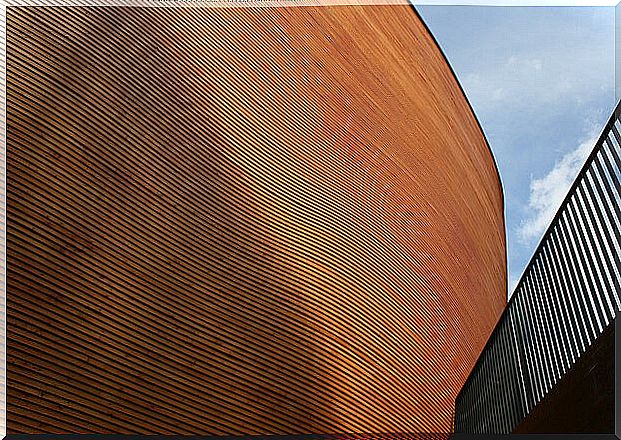 Detail of the exterior of the Kamppi Chapel