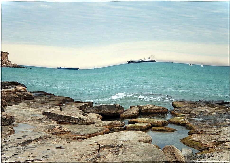 Boats in the Caspian Sea, the largest endorheic lake