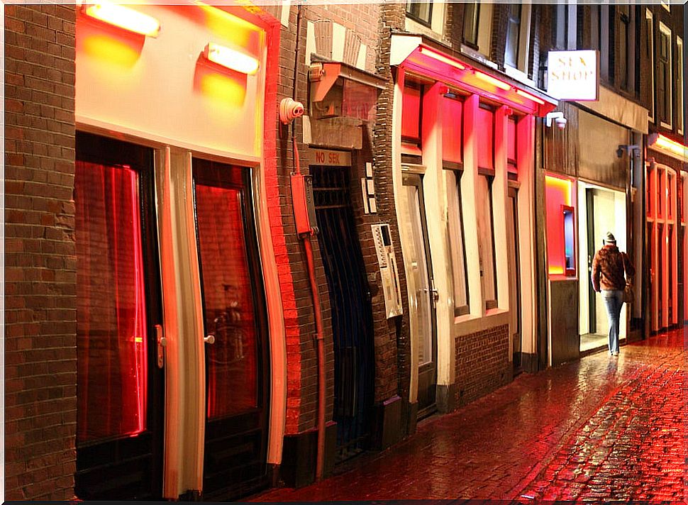 Amsterdam Red Light District street