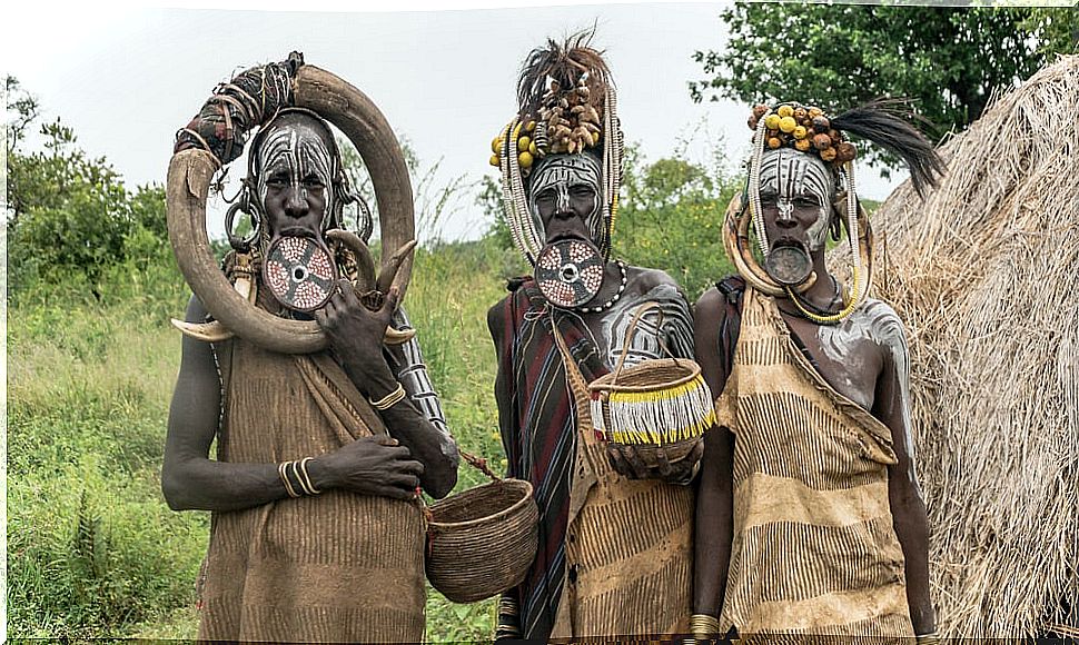 Women of the Mursi tribe, one of the strangest cultures