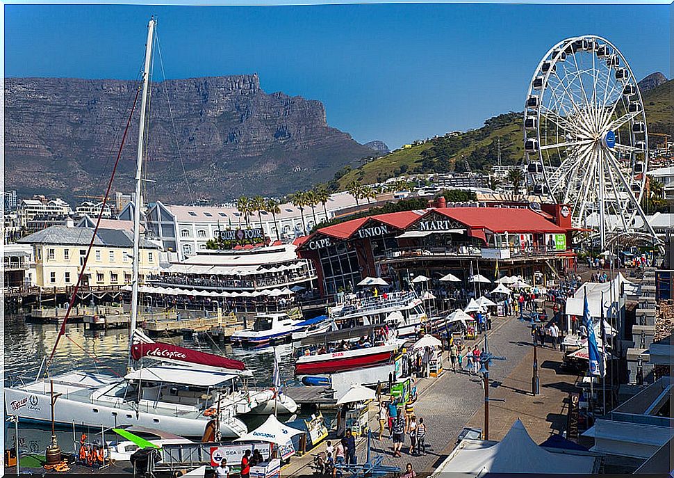 The Waterfront, an old port turned into a leisure area