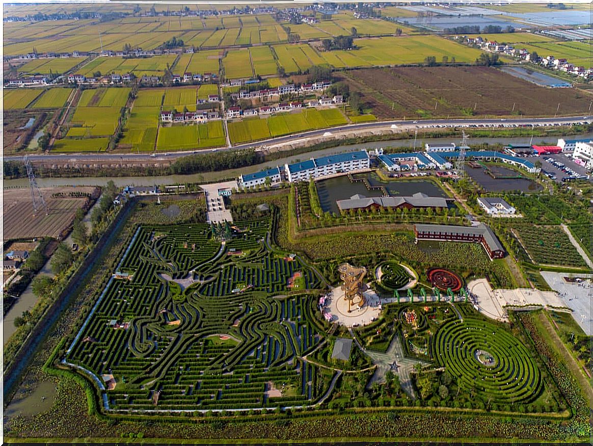 Panoramic view of the Yancheng Dafeng Dream in China.