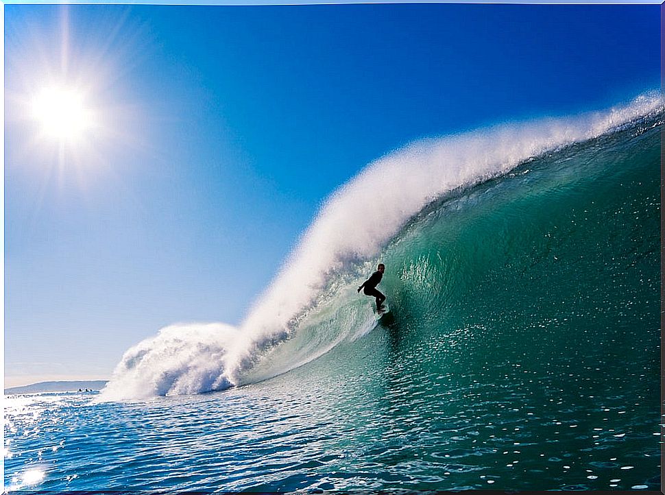 Man surfing in California