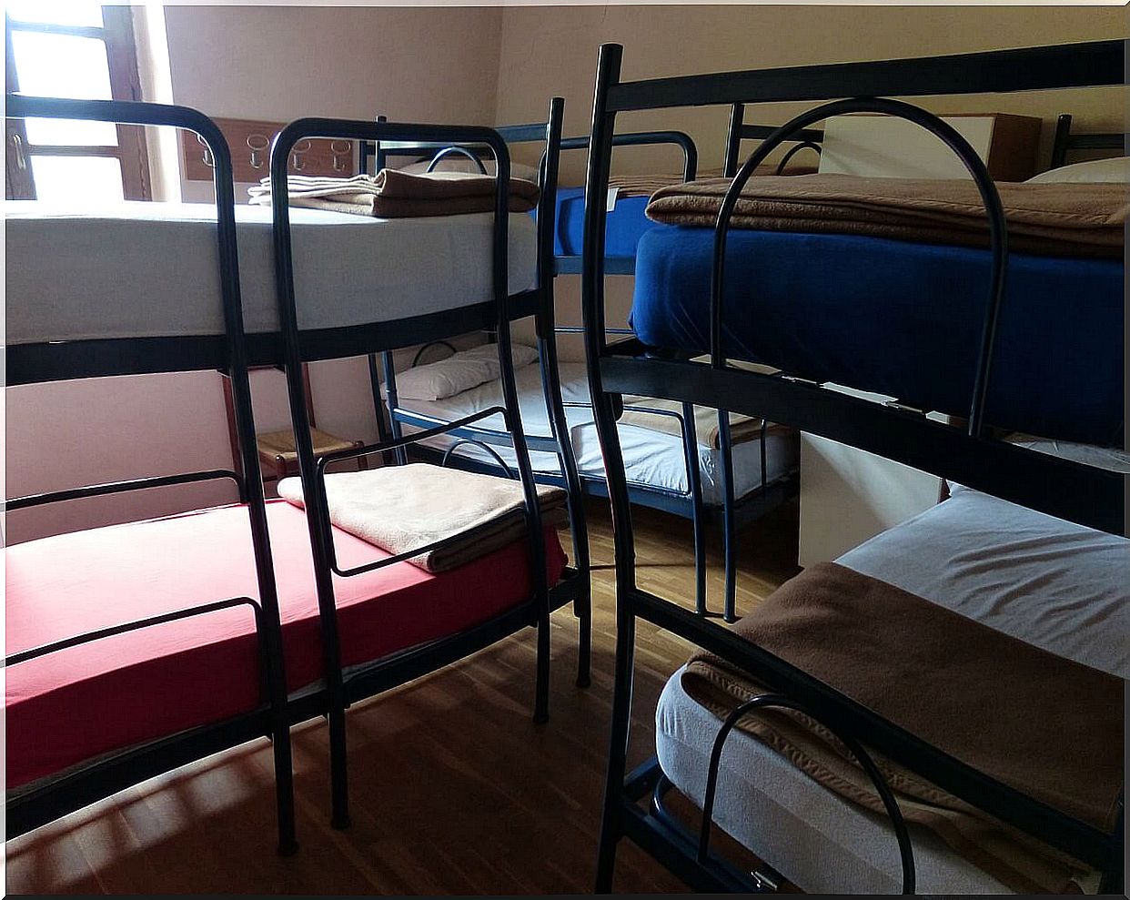 Interior of a hostel