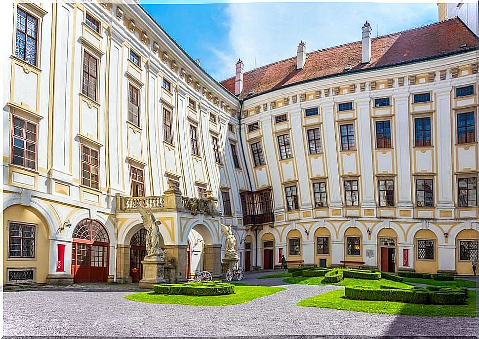 Courtyard of the archiepiscopal palace of Kromeriz