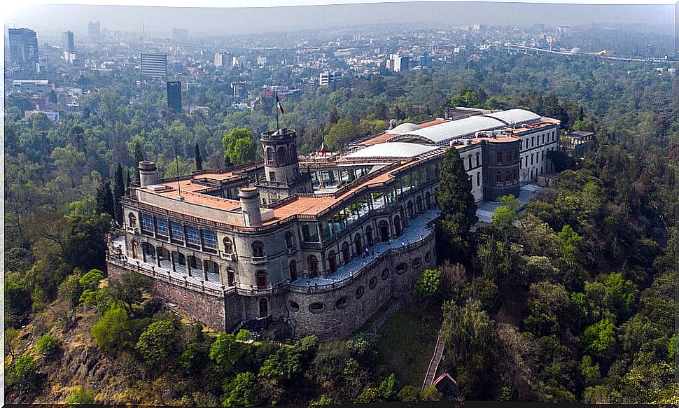 Aerial view of the castle of Chapultepec