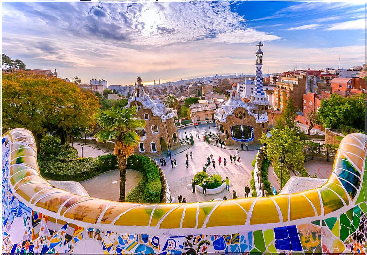 View from the balcony of the Guell Palace.