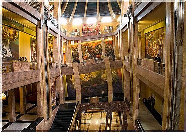 Lobby of the Palace of Fine Arts of Mexico