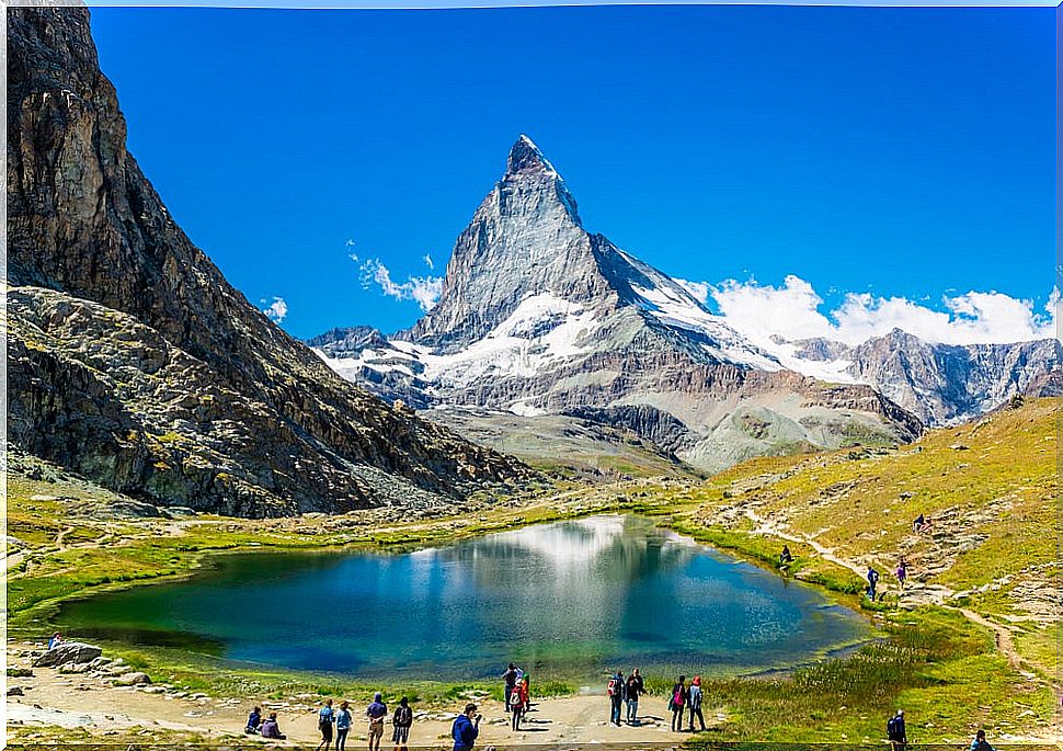 The Matterhorn in Switzerland, a place to escape from the summer heat