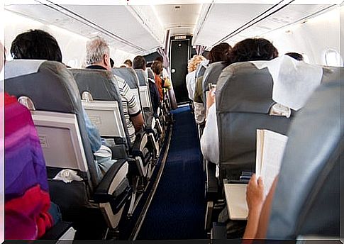 Interior of an airplane